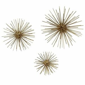 3-Piece Gold Urchin Wall Art Set